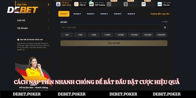 Cách nạp tiền nhanh chóng để bắt đầu đặt cược hiệu quả